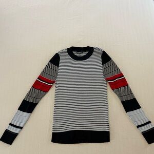 Freshman 1996 Striped Knit Sweater Top Color Block Long Sleeve Size XL